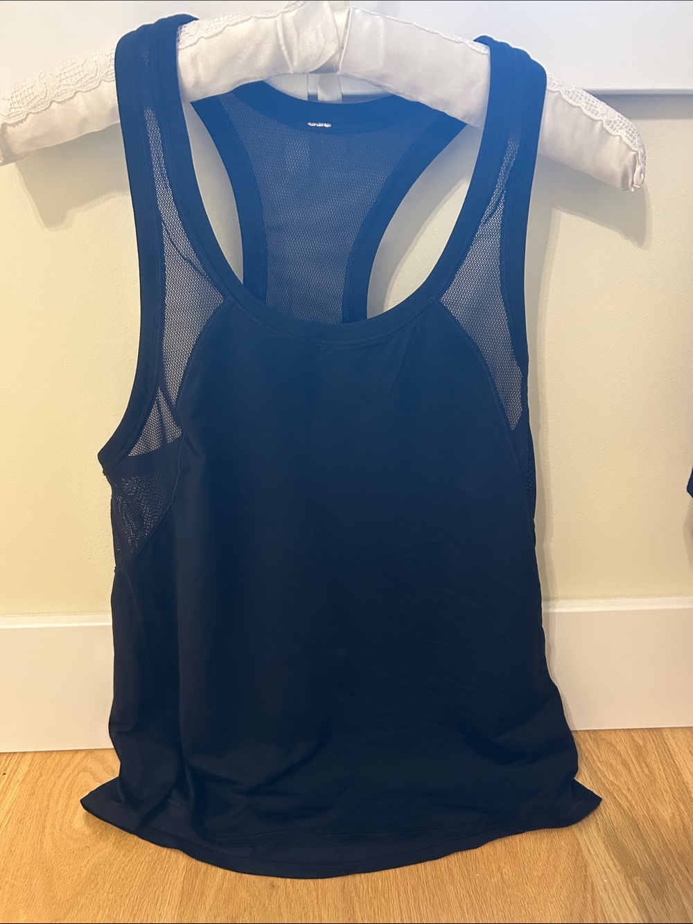 lululemon athletica Black Racerback Mesh Panel Tank